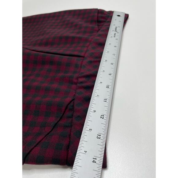 J. Jill Ponte Plaid Flat Front Slim Leg Cropped Pants Red Women Petite Small NWT - Picture 6 of 9
